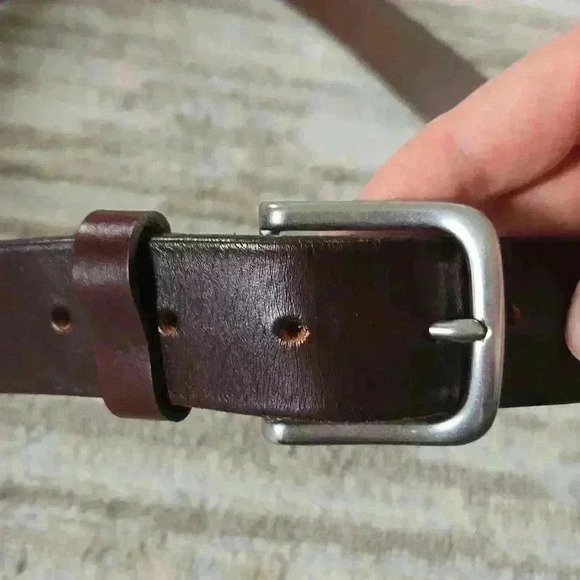 40" Brown Leather Belt - Picture 2 of 4